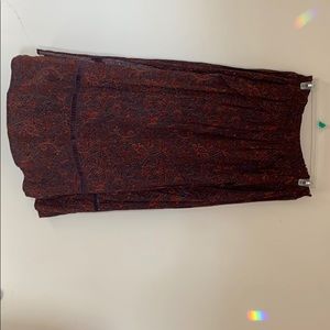 Sun & Shadow Maxi Skirt with Slits XL PLUS